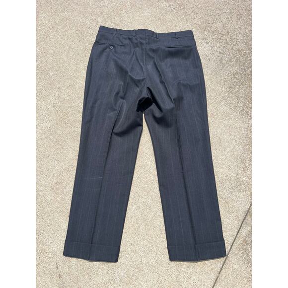 Vtg Coburne Square Suit Men Chest 46 Pinstripe Wool Two Button Jacket Trousers - Picture 8 of 12